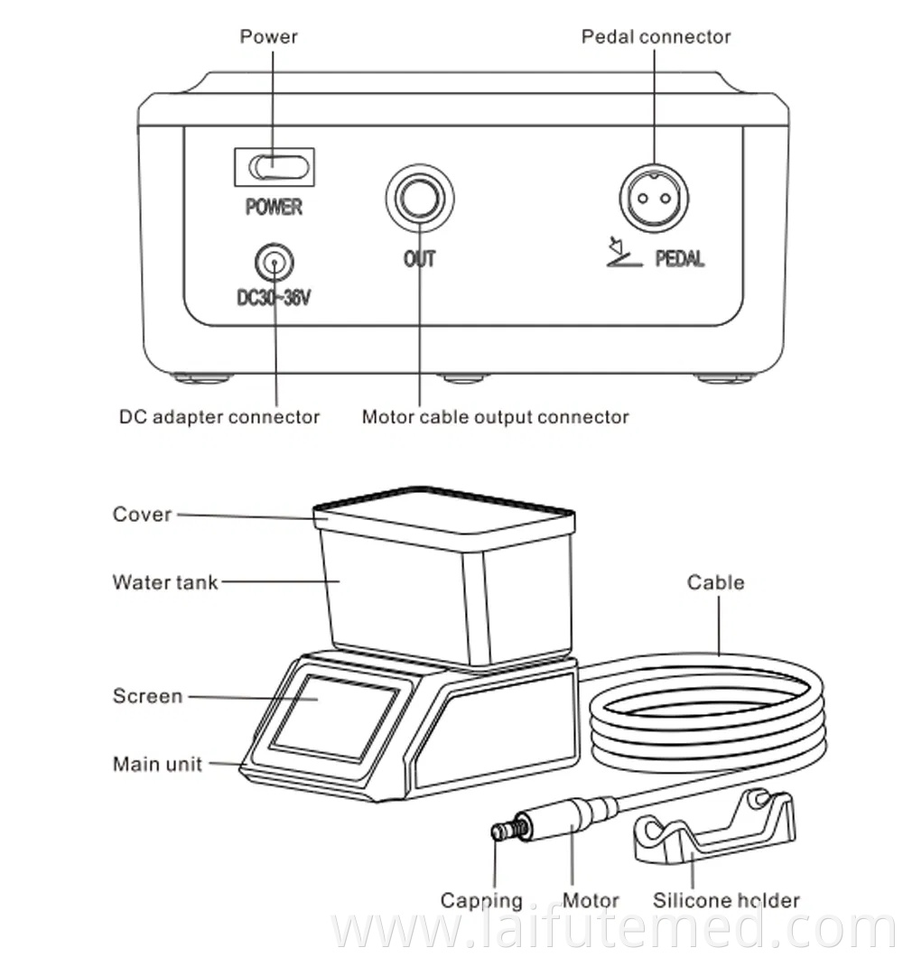 Dental Electric Micro Motor Power System with Water Tank LED Brushless
